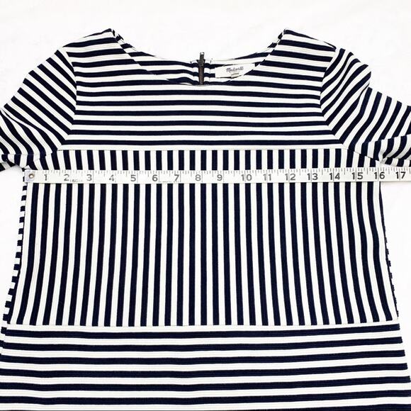 MADEWELL Gallerist Ponte Navy & Ivory Stripe Top - Picture 6 of 10